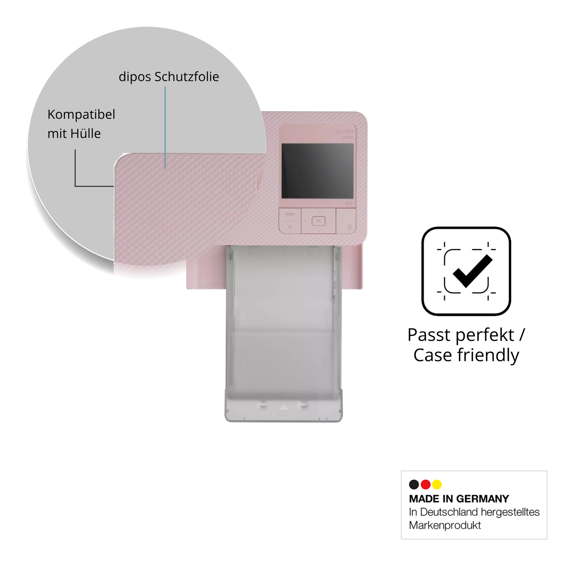 Schutzfolie mit optimaler Passform, zur Verwendung mit Hüllen geeignet