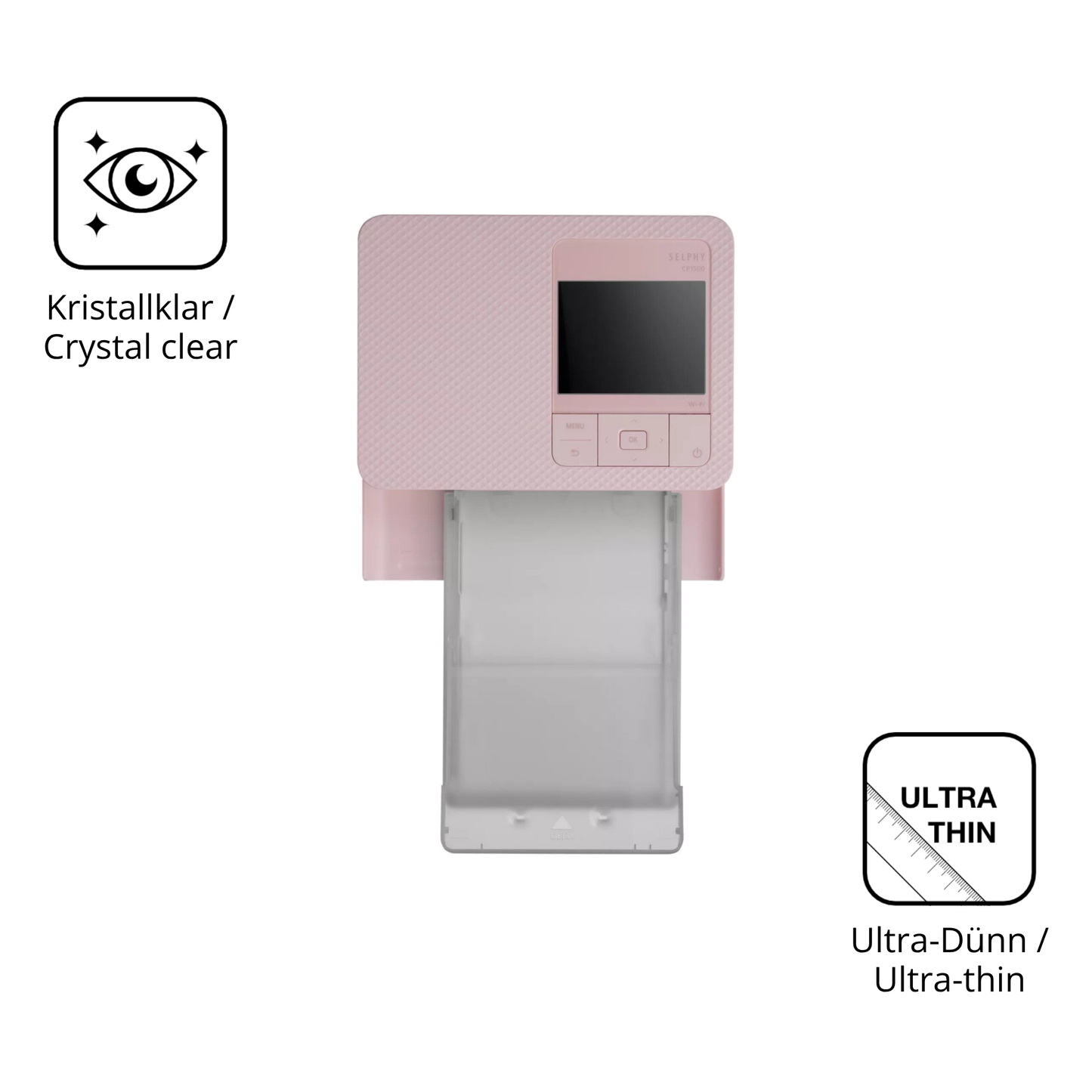 Dünne und klare Folie passend zugeschnitten für Canon Selphy CP1500 Mini