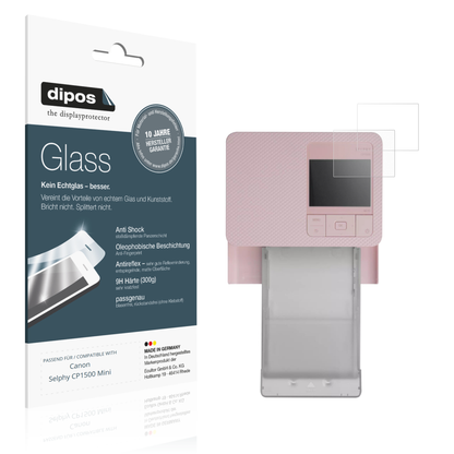 Matte Displayschutzfolie von dipos passend für Canon Selphy CP1500 Mini, 9H kratzfest und blasenfrei montiert