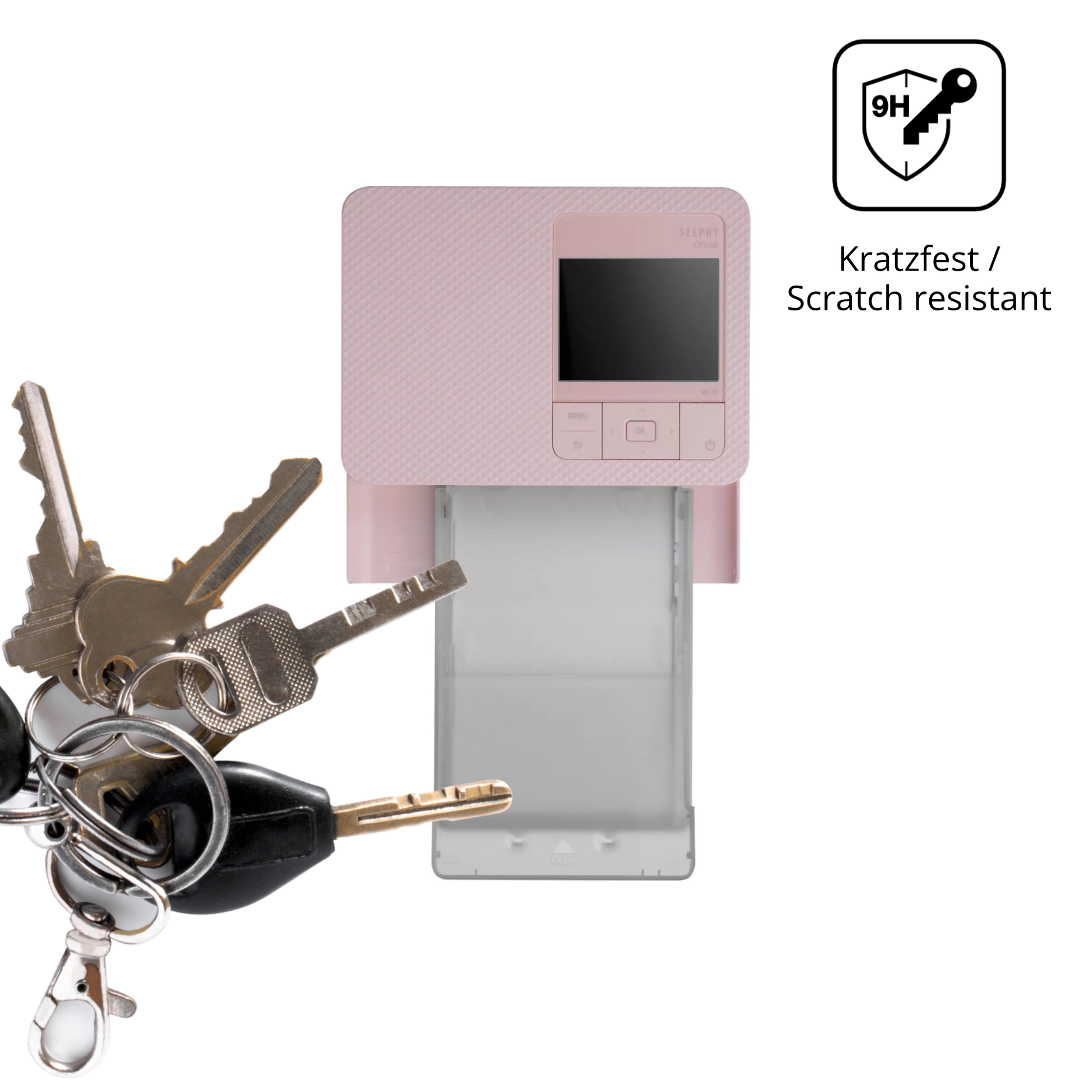 dipos Displayschutz für Canon Selphy CP1500 Mini, transparente Oberfläche, perfekte Passform auch für die Rundungen