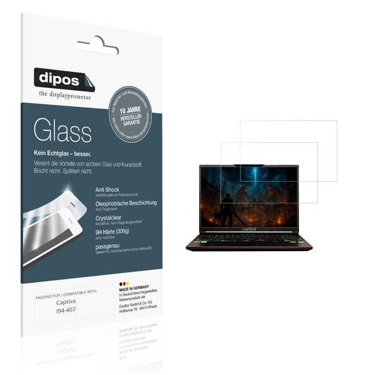 Klare Displayschutzfolie von dipos passend für Captiva I94-407, 9H kratzfest und blasenfrei montiert
