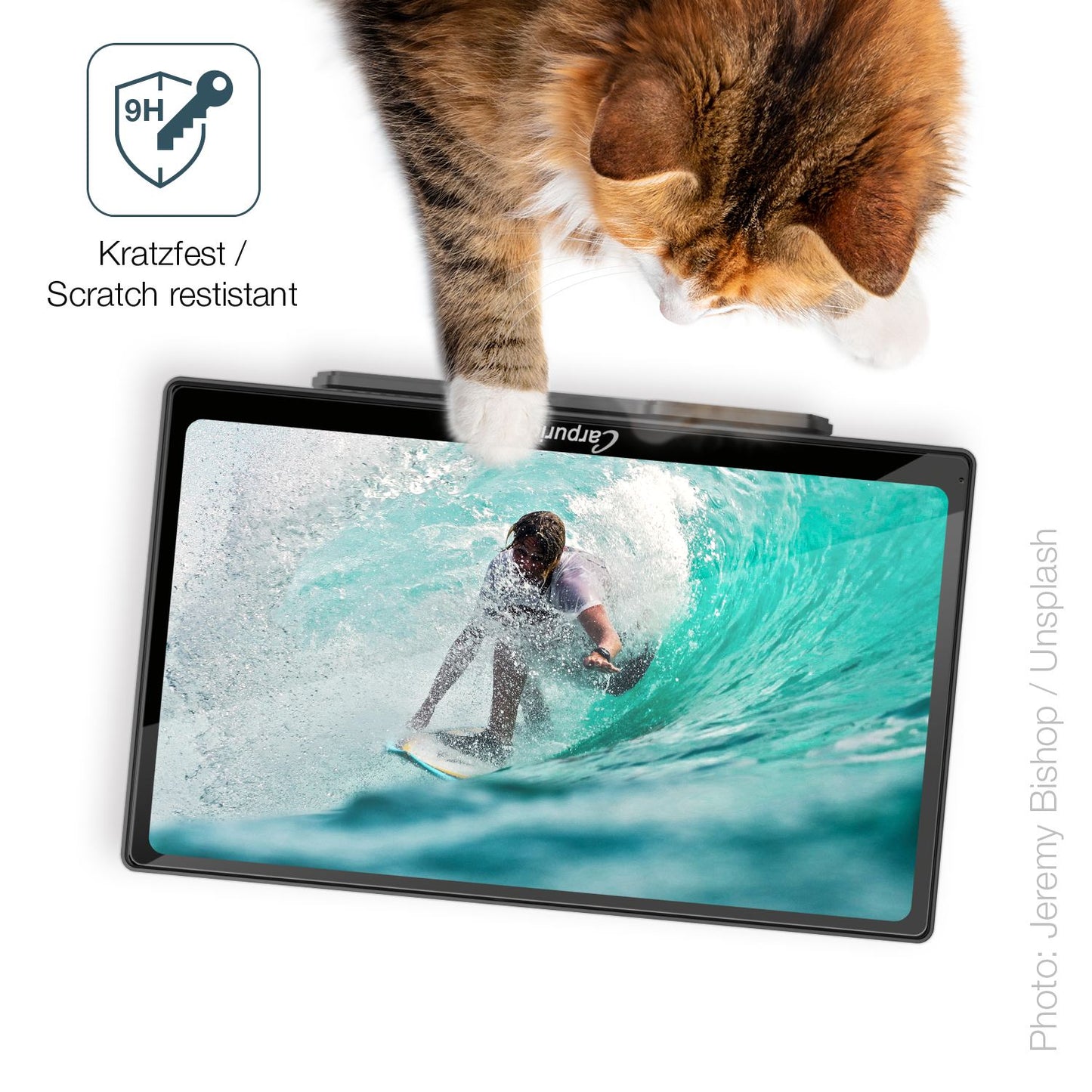dipos Displayschutz für Carpuride W901 Plus 9 Zoll, transparente Oberfläche, perfekte Passform auch für die Rundungen