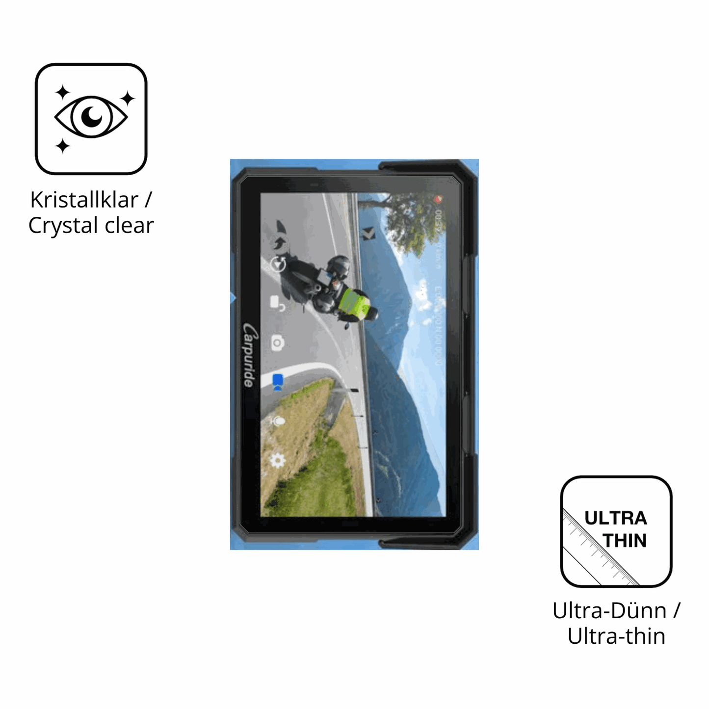 2x Schutzfolie klar für Carpuride W702 Plus 7 Zoll Display-Schutzfolie