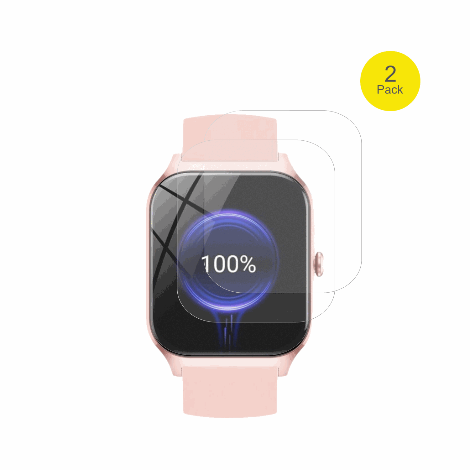 cascho1.85 damen smartwatch mit aufgebrachter dipos Flex Schutzfolie, glasklare Darstellung ohne Einschränkungen