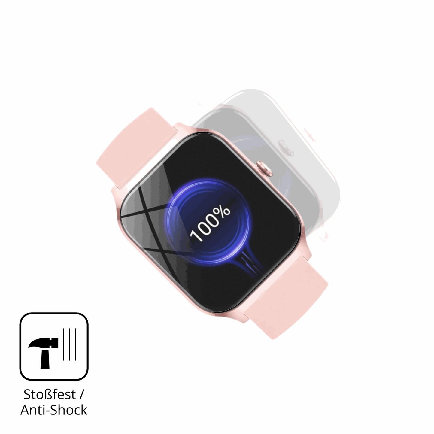 Schutz gegen Kratzer auf dem cascho1.85 damen smartwatch Glas durch Schlüssel, Stöße gegen die Tischkante oder Stürze