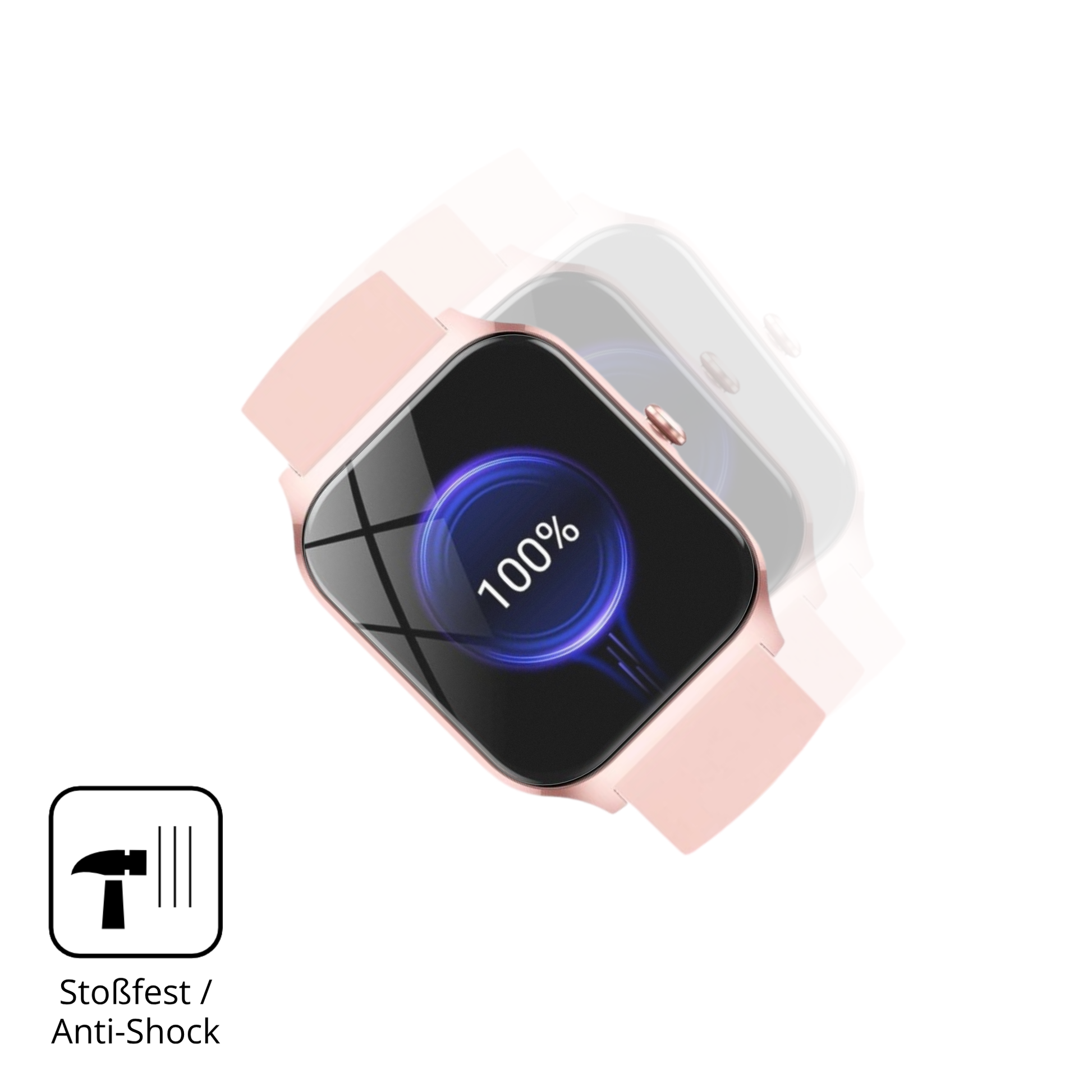 Schutz gegen Kratzer auf dem cascho1.85 damen smartwatch Glas durch Schlüssel, Stöße gegen die Tischkante oder Stürze