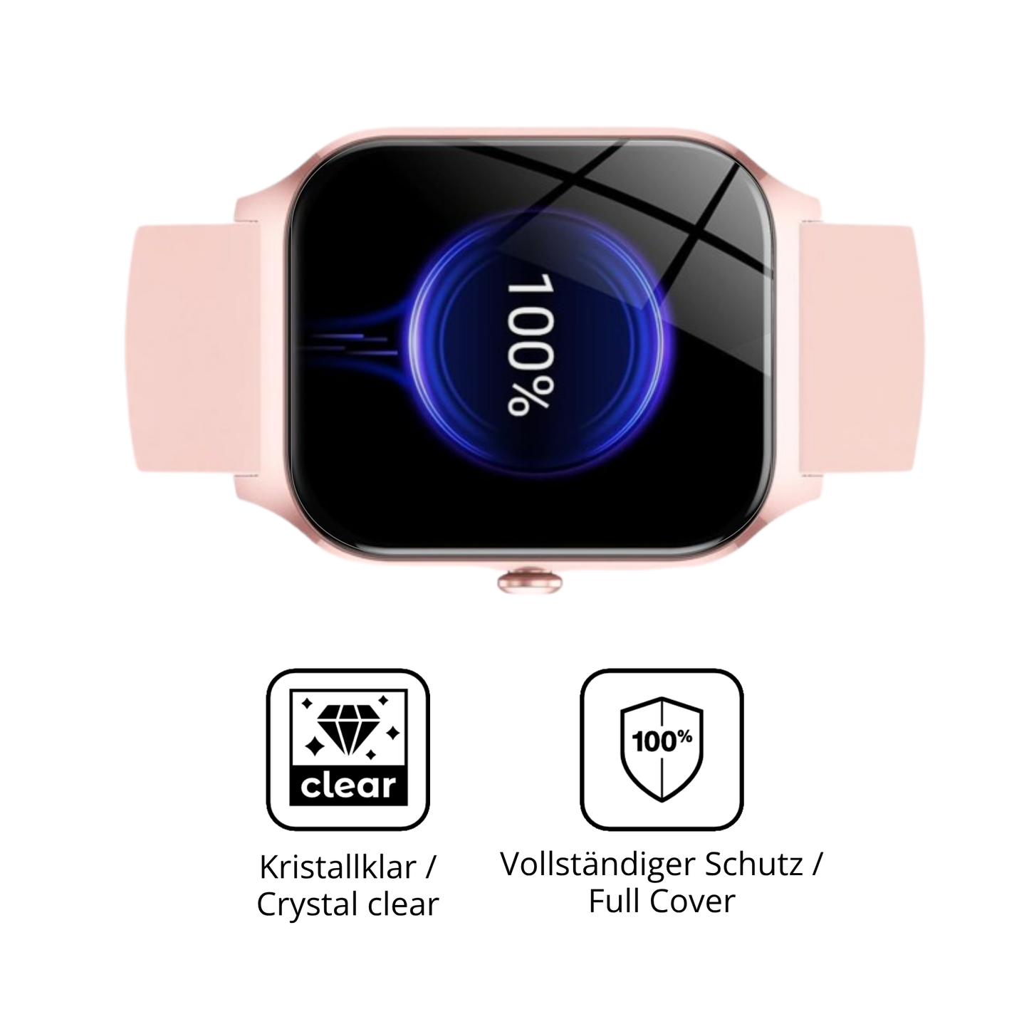Dünne und klare Folie passend zugeschnitten für cascho1.85 damen smartwatch