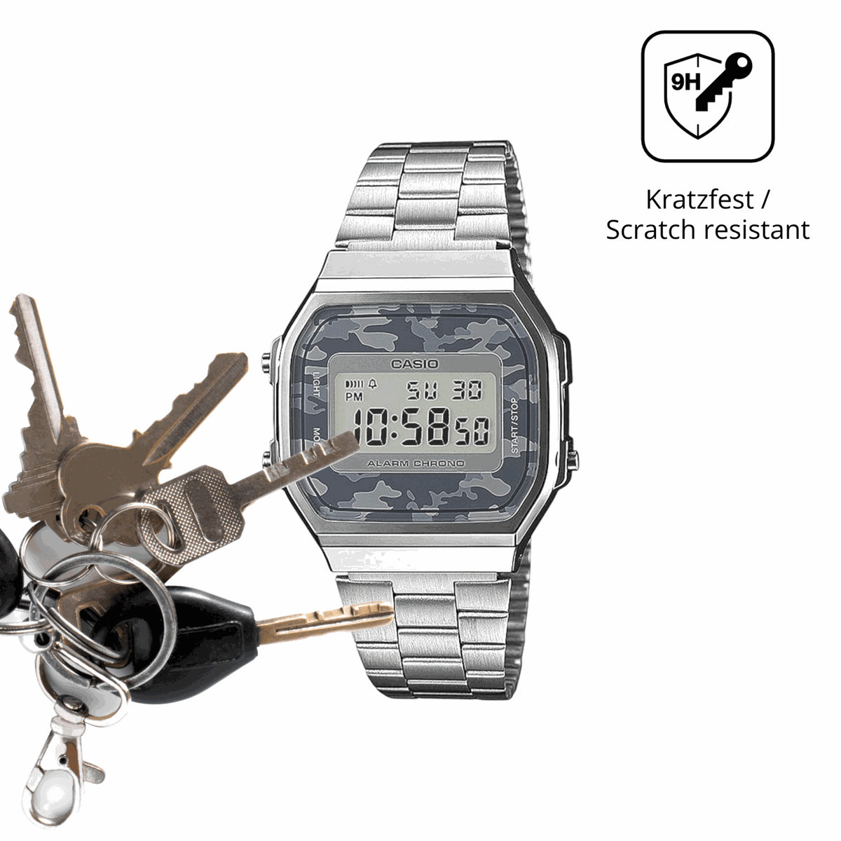 dipos Displayschutz f�r Casio A168WEC-1EF, mattierte Oberfl�che, robuste Festigkeit und perfekte Passform