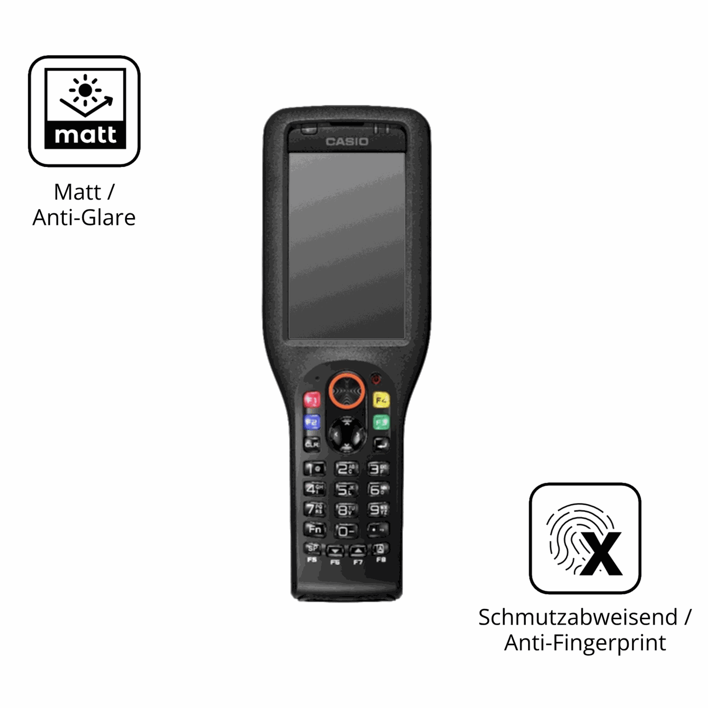 Dünne und entspiegelnde Folie passend zugeschnitten für Casio DT-X450