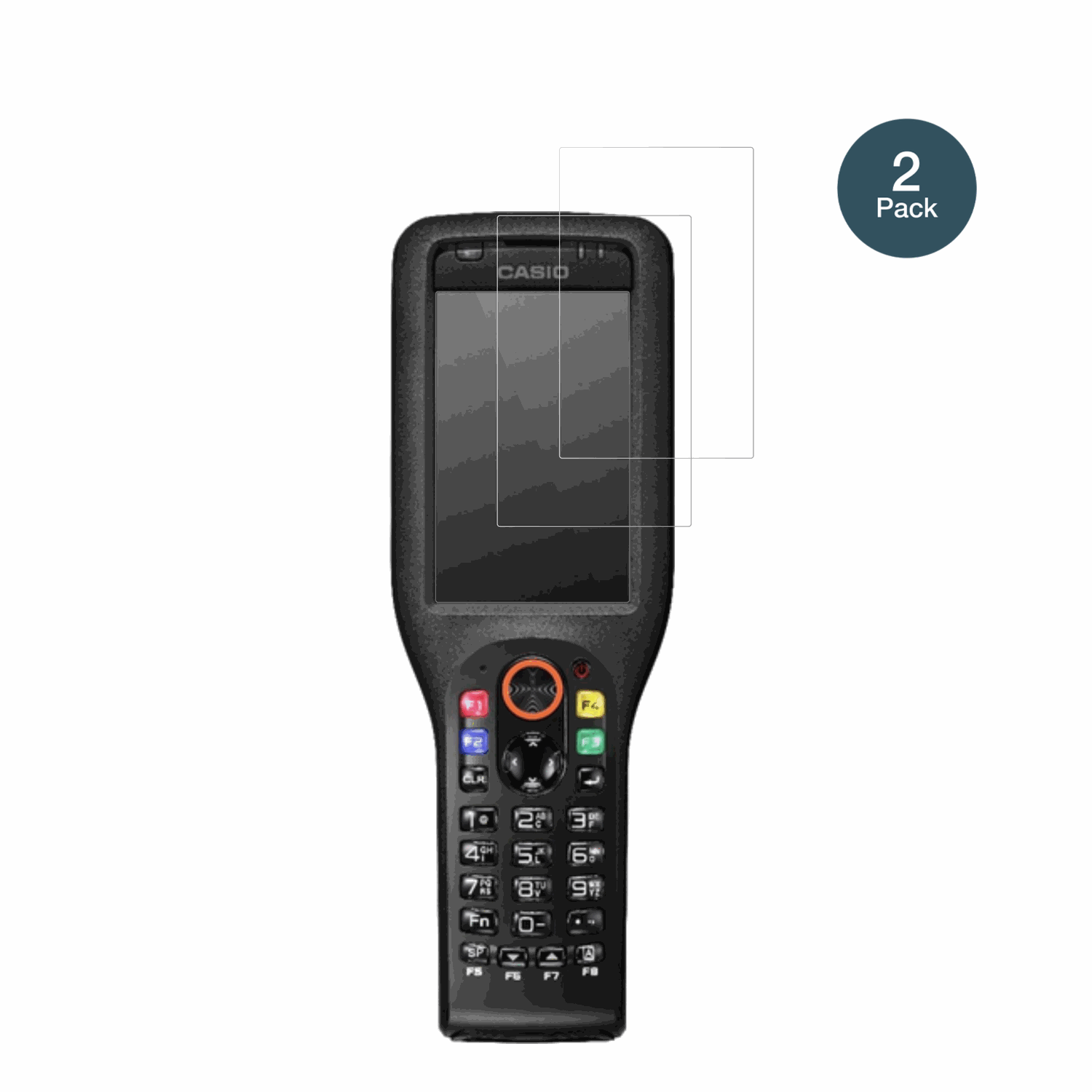 CasioDT-X450 mit aufgebrachter dipos Flex Schutzfolie, glasklare Darstellung ohne Einschränkungen