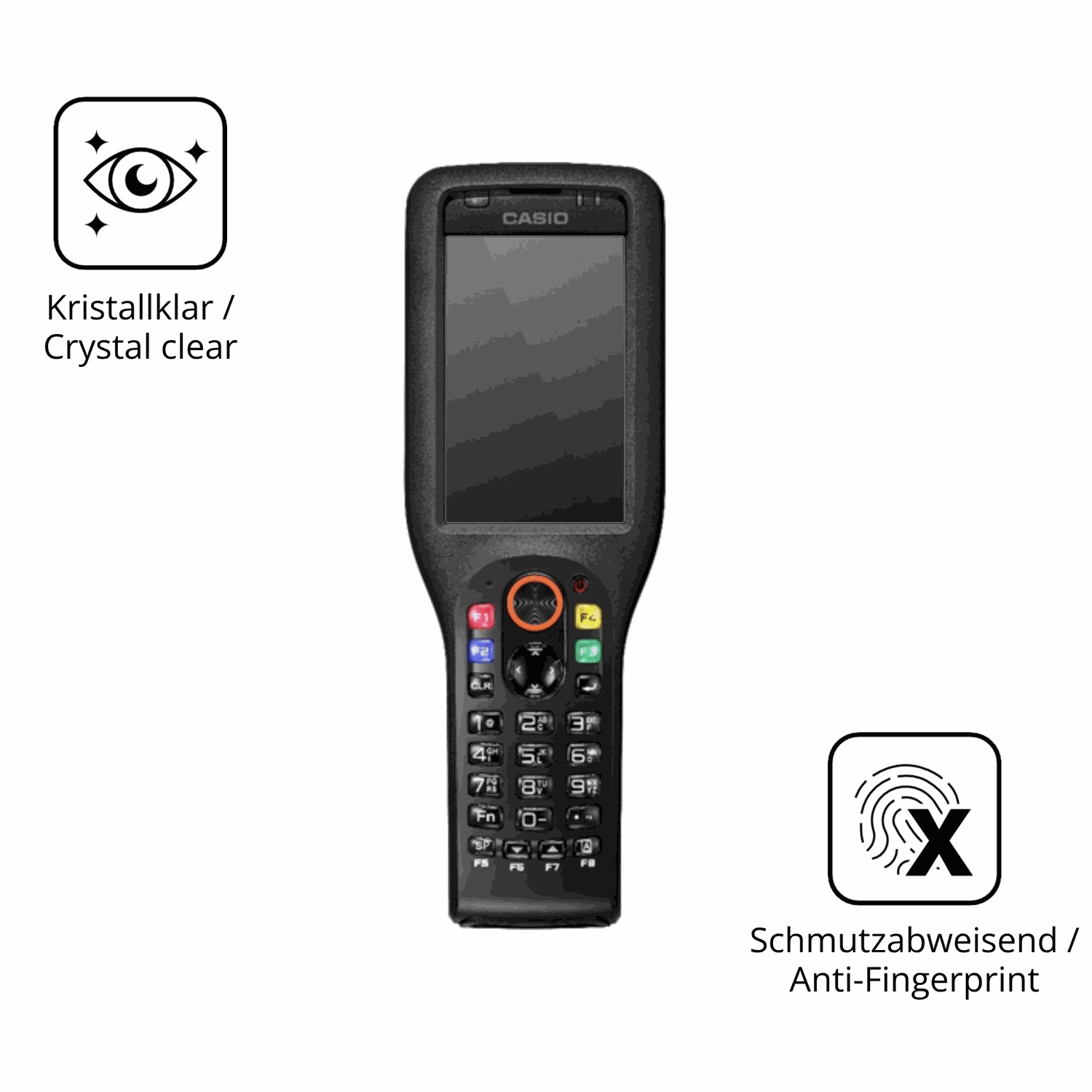 Flexible TPU-Folie passend zugeschnitten für Casio DT-X450, vollständige Abdeckung