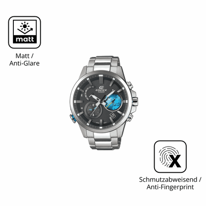 Dünne und entspiegelnde Folie passend zugeschnitten für Casio Edifice EQB-600D