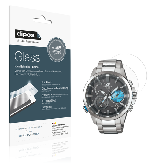 Matte Displayschutzfolie von dipos passend für Casio Edifice EQB-600D, 9H kratzfest und blasenfrei montiert