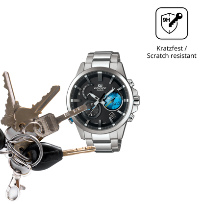 dipos Displayschutz für Casio Edifice EQB-600D, transparente Oberfläche, perfekte Passform auch für die Rundungen