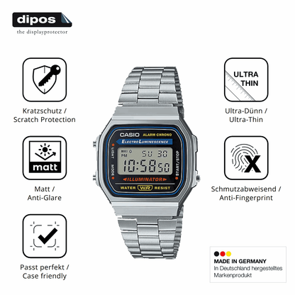 6x Schutzfolie matt für Casio Iconic A168WA-1 Display-Schutzfolie