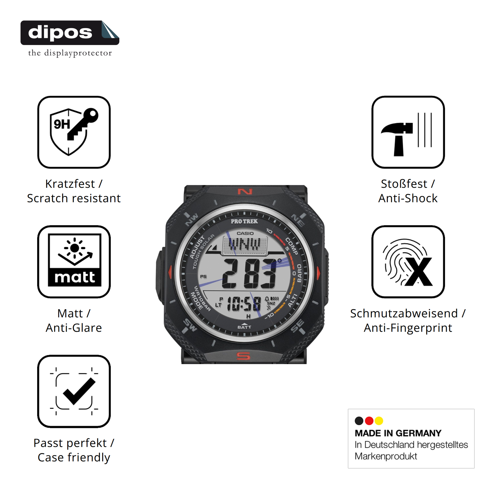 Displayschutz hergestellt in Deutschland, höchste Qualität made in Germany