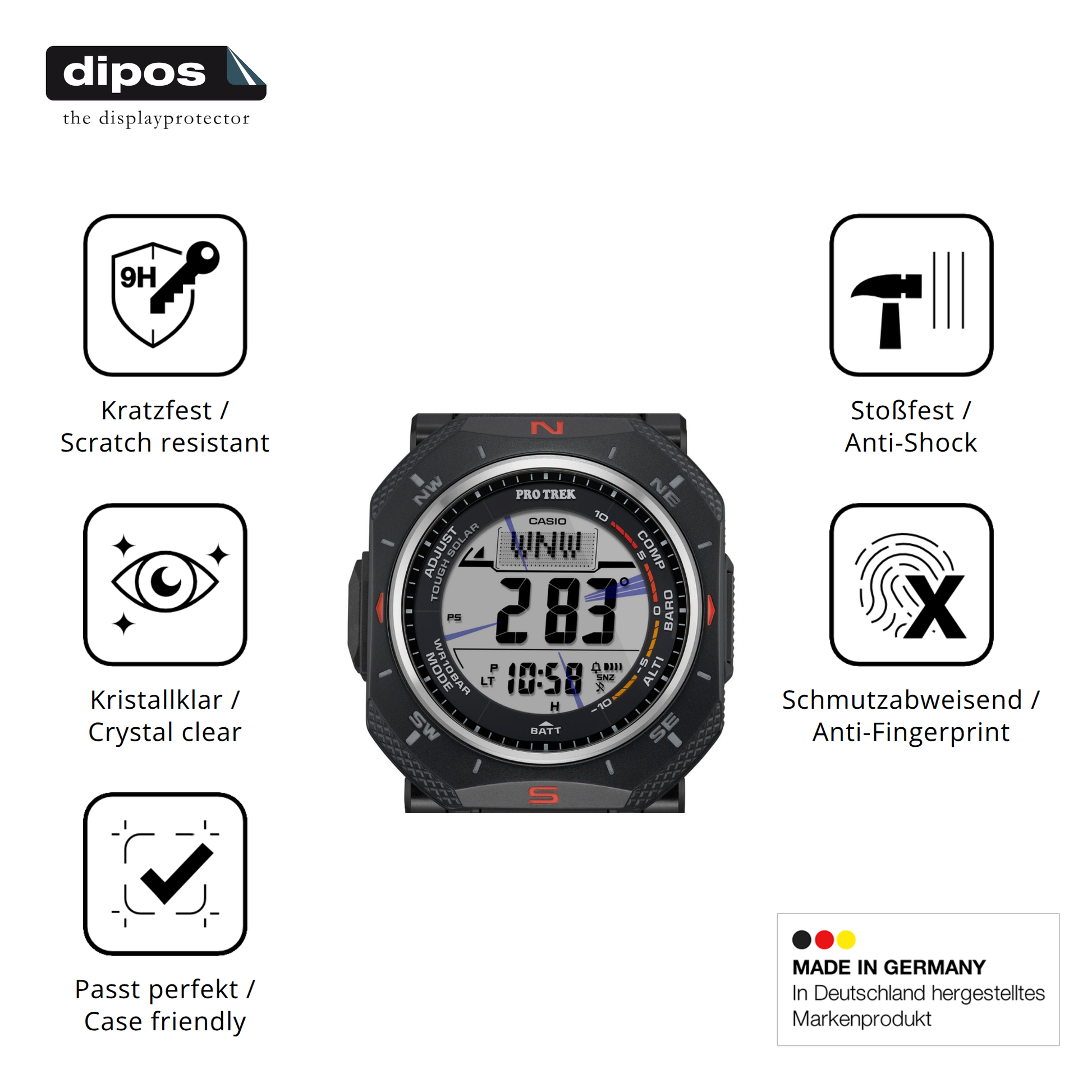 Displayschutz hergestellt in Deutschland, höchste Qualität made in Germany