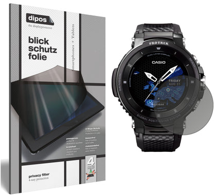 Blickschutzfolie von dipos passend für Casio Pro Trek smart WSD-F30, präziser Zuschnitt und blasenfrei montiert