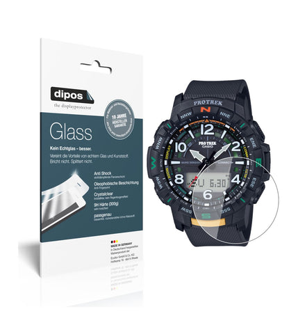 Klare Displayschutzfolie von dipos passend für Casio PRT-B50 Pro Trek, 9H kratzfest und blasenfrei montiert