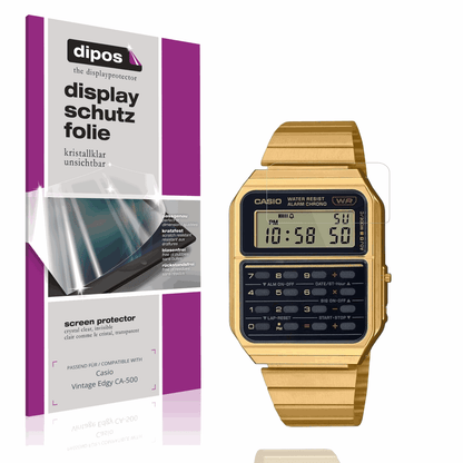 Klare Displayschutzfolie von dipos passend für casiovintage edgy ca-500, präziser Zuschnitt und blasenfrei montiert