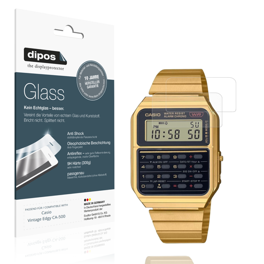 Matte Displayschutzfolie von dipos passend für casiovintage edgy ca-500, 9H kratzfest und blasenfrei montiert