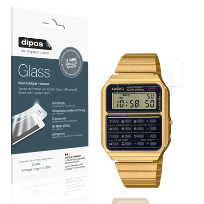 Klare Displayschutzfolie von dipos passend für casiovintage edgy ca-500, 9H kratzfest und blasenfrei montiert