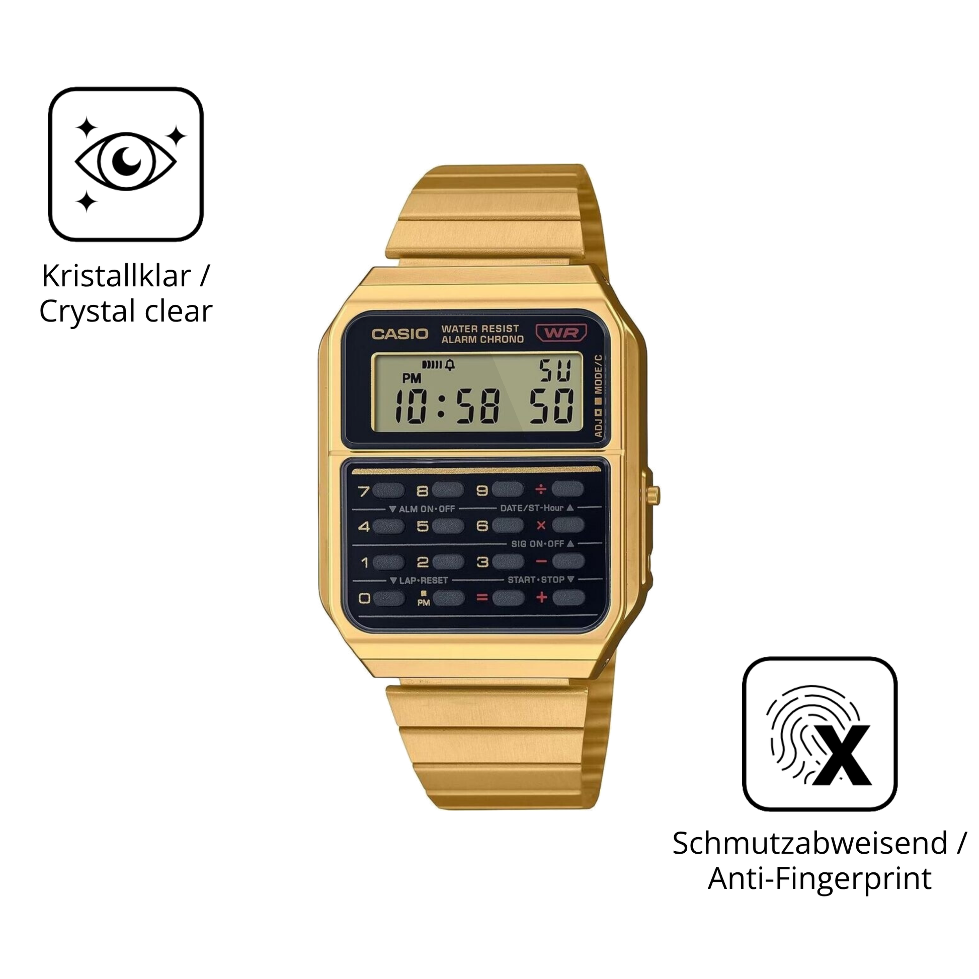 Flexible TPU-Folie passend zugeschnitten für casiovintage edgy ca-500, vollständige Abdeckung