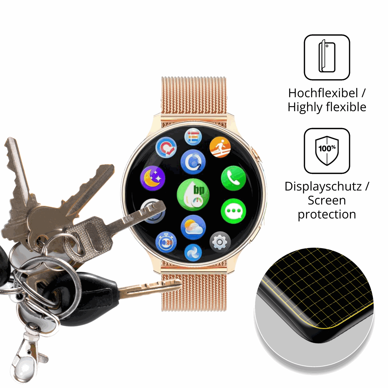 dipos Displayschutz für CATGIFF DR03, transparente Oberfläche, geringe Dicke und perfekte Passform