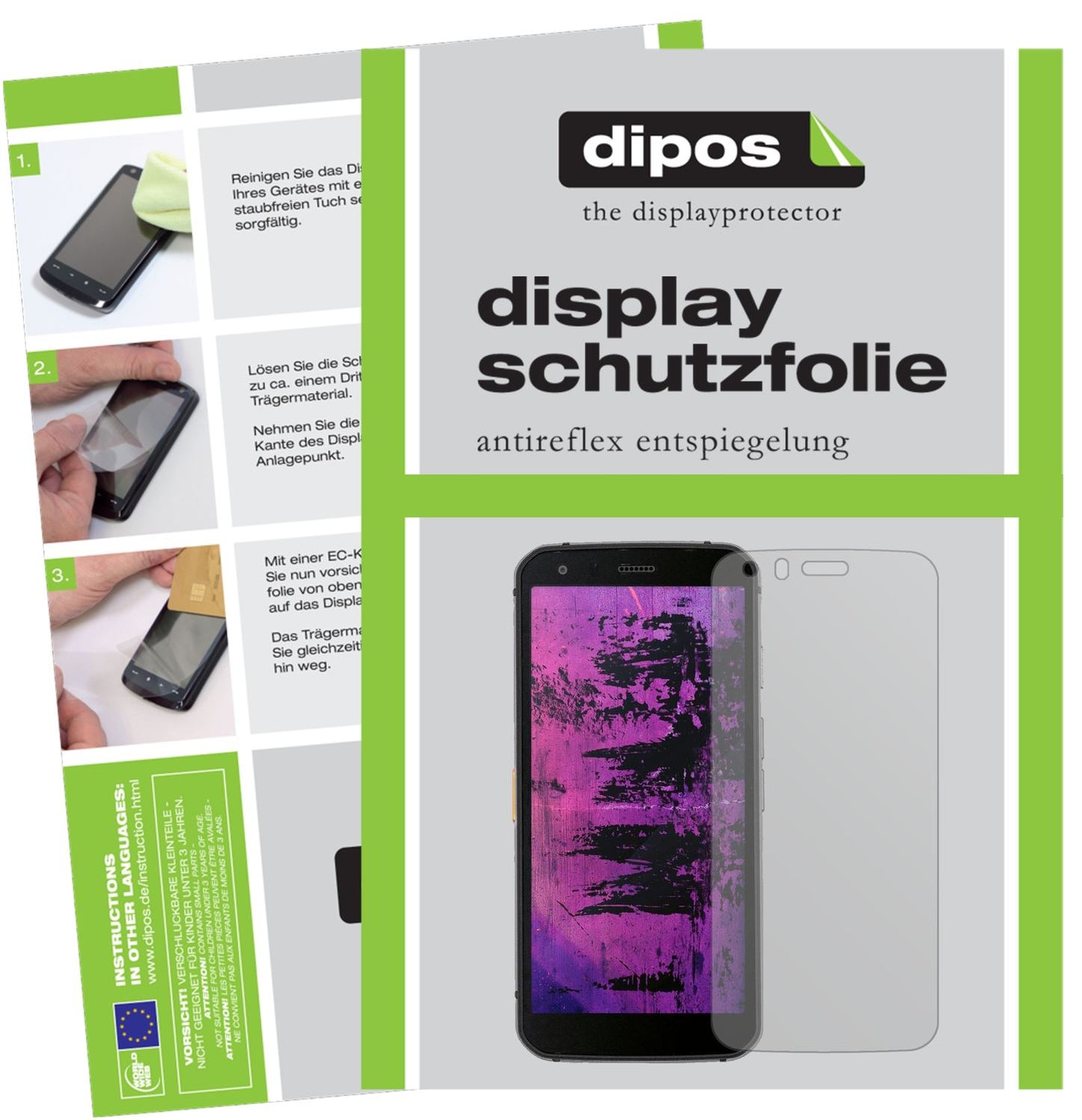 Matte Displayschutzfolie von dipos passend für Cat S62 Pro, präziser Zuschnitt und blasenfrei montiert