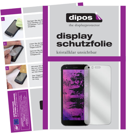 Klare Displayschutzfolie von dipos passend für Cat S62 Pro, präziser Zuschnitt und blasenfrei montiert