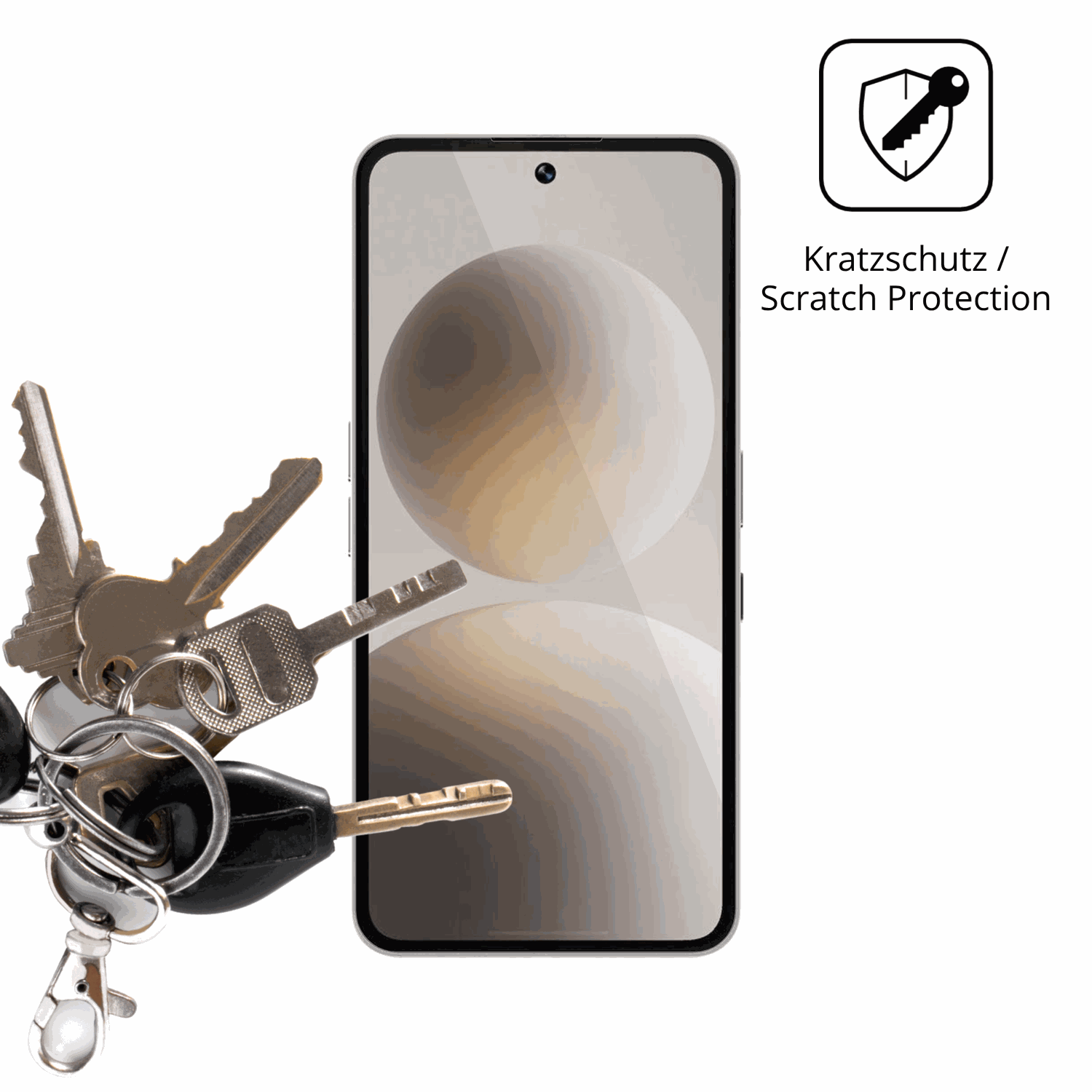 Schutz gegen Kratzer auf dem Brain Natural AI Phone BGX5 Glas durch Schlüssel oder Ähnliches