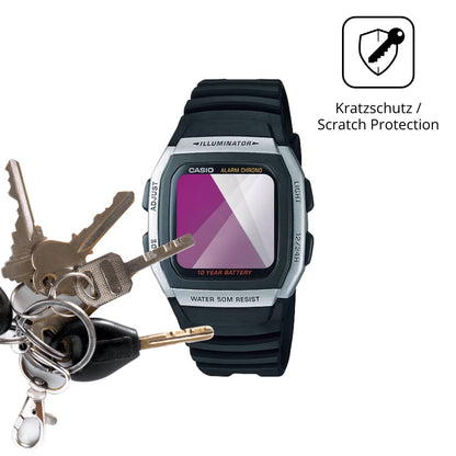 Schutz gegen Kratzer auf dem Casio W-96H-1AV Glas durch Schlüssel oder Ähnliches
