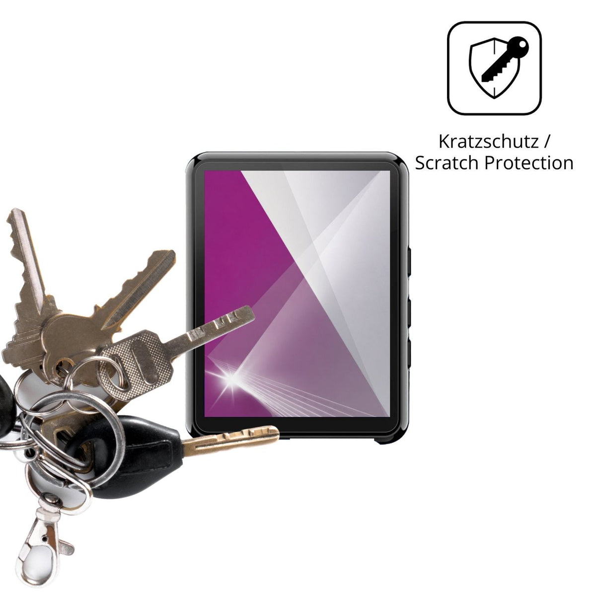 Schutz gegen Kratzer auf dem Cetoon T58-1 MP3-Player Glas durch Schlüssel oder Ähnliches