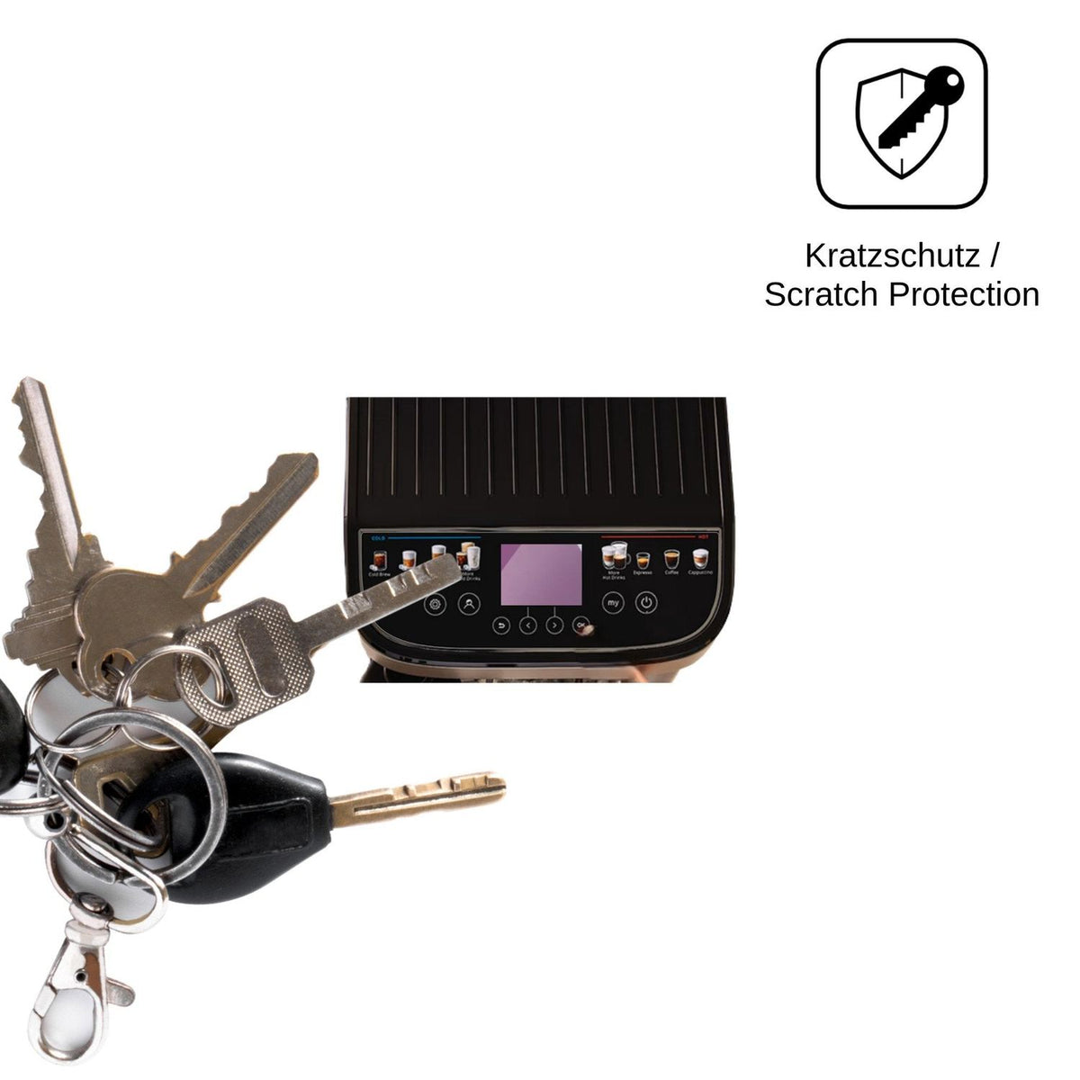 2x Schutzfolie klar für DeLonghi Magnifica Duo ECAM330.80 Display-Schutzfolie
