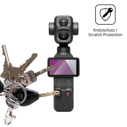 Schutz gegen Kratzer auf dem DJI Osmo Pocket 4P Glas durch Schlüssel oder Ähnliches