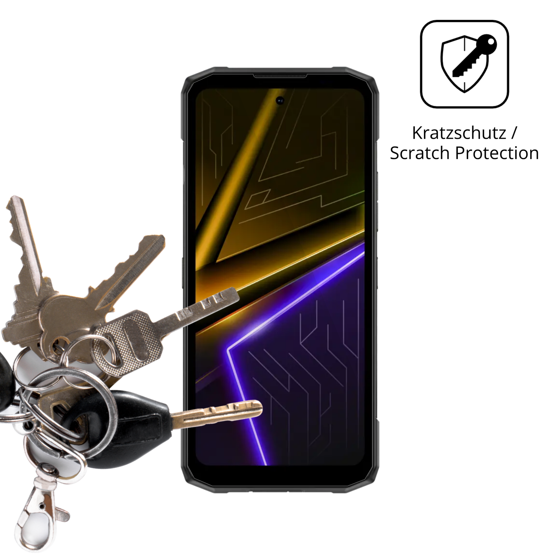 Schutz gegen Kratzer auf dem Doogee Blade 20 Max Glas durch Schlüssel oder Ähnliches