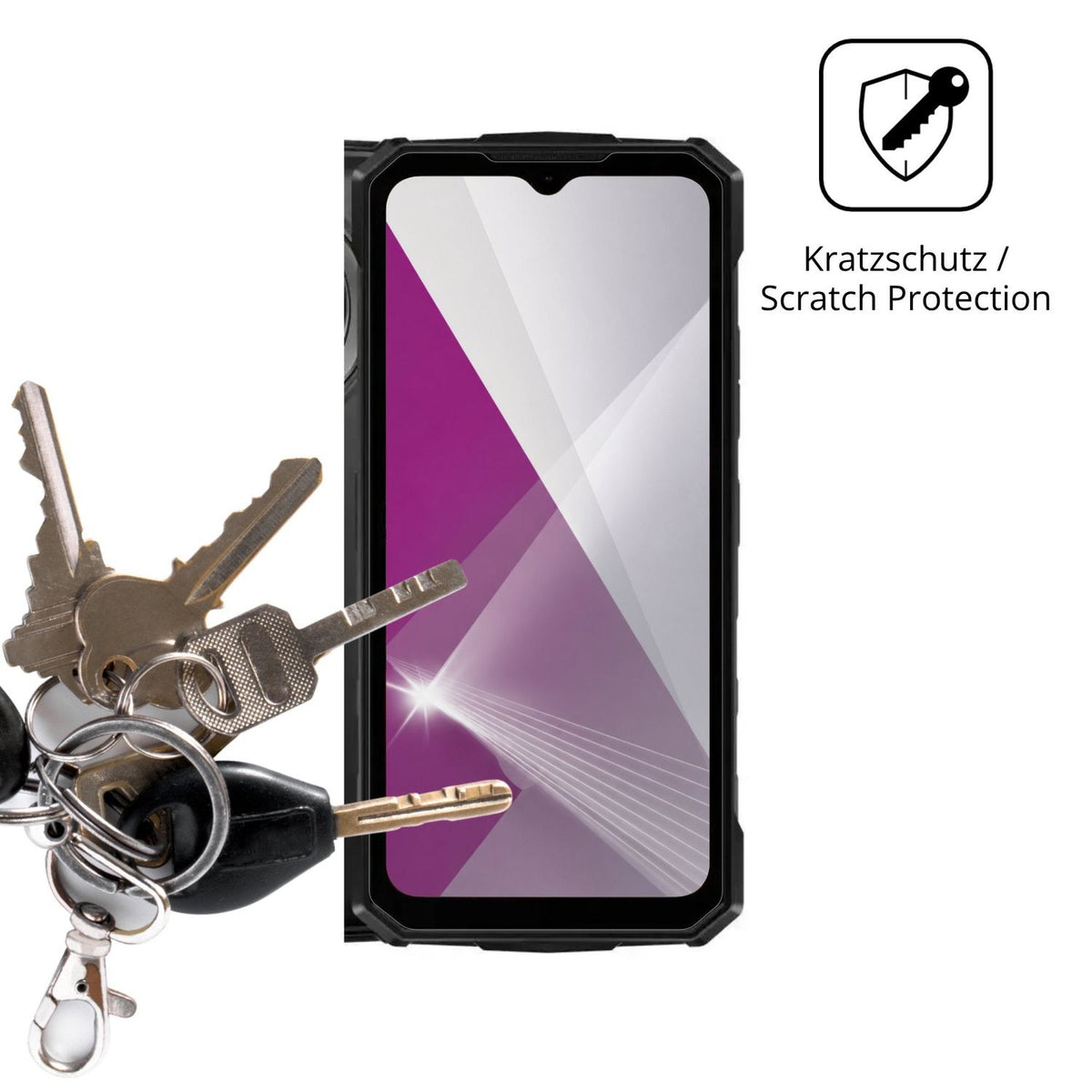 Schutz gegen Kratzer auf dem Doogee Fire 7 Max Glas durch Schlüssel oder Ähnliches
