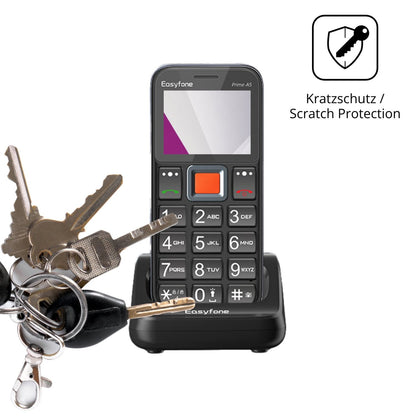 Schutz gegen Kratzer auf dem Easyfone Prime T5 Glas durch Schlüssel oder Ähnliches