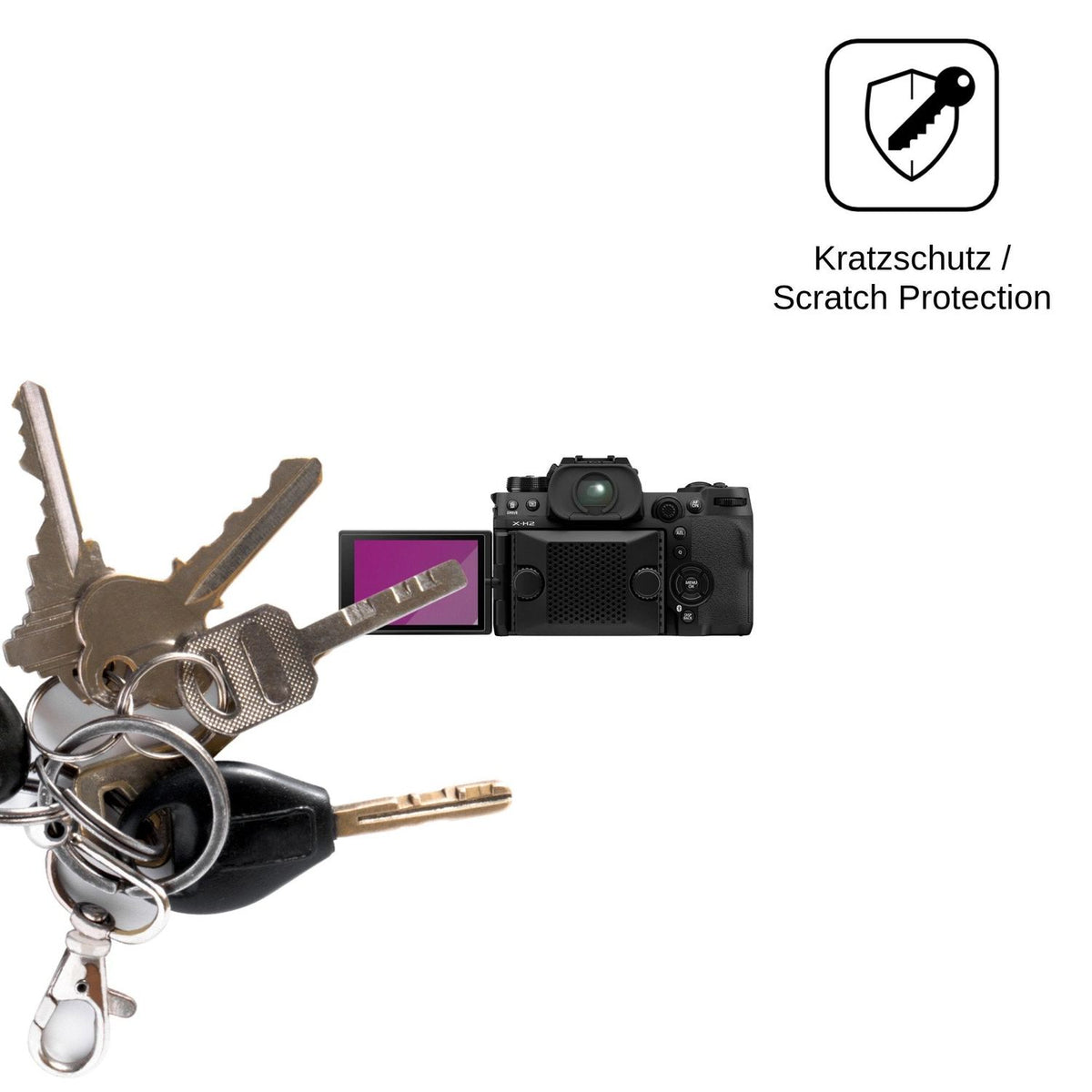 4x Schutzfolie klar für Fujifilm X-H2 Display-Schutzfolie