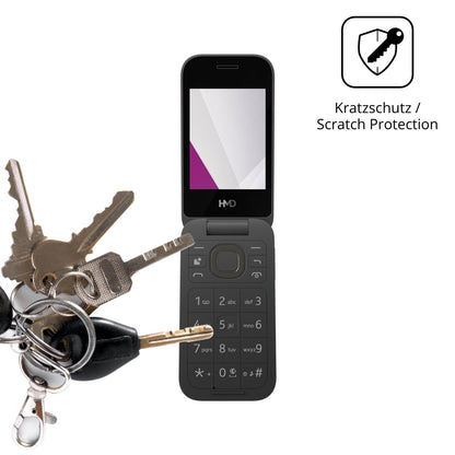 Schutz gegen Kratzer auf dem HMD 2660 Flip 4G Glas durch Schlüssel oder Ähnliches