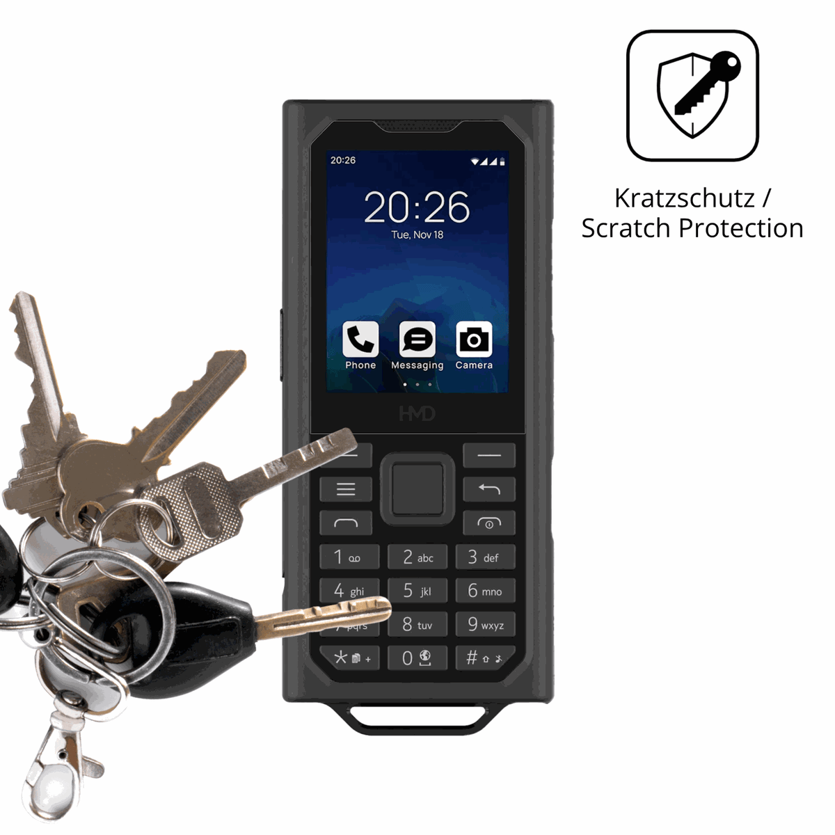 Schutz gegen Kratzer auf dem HMD Terra M Glas durch Schlüssel oder Ähnliches