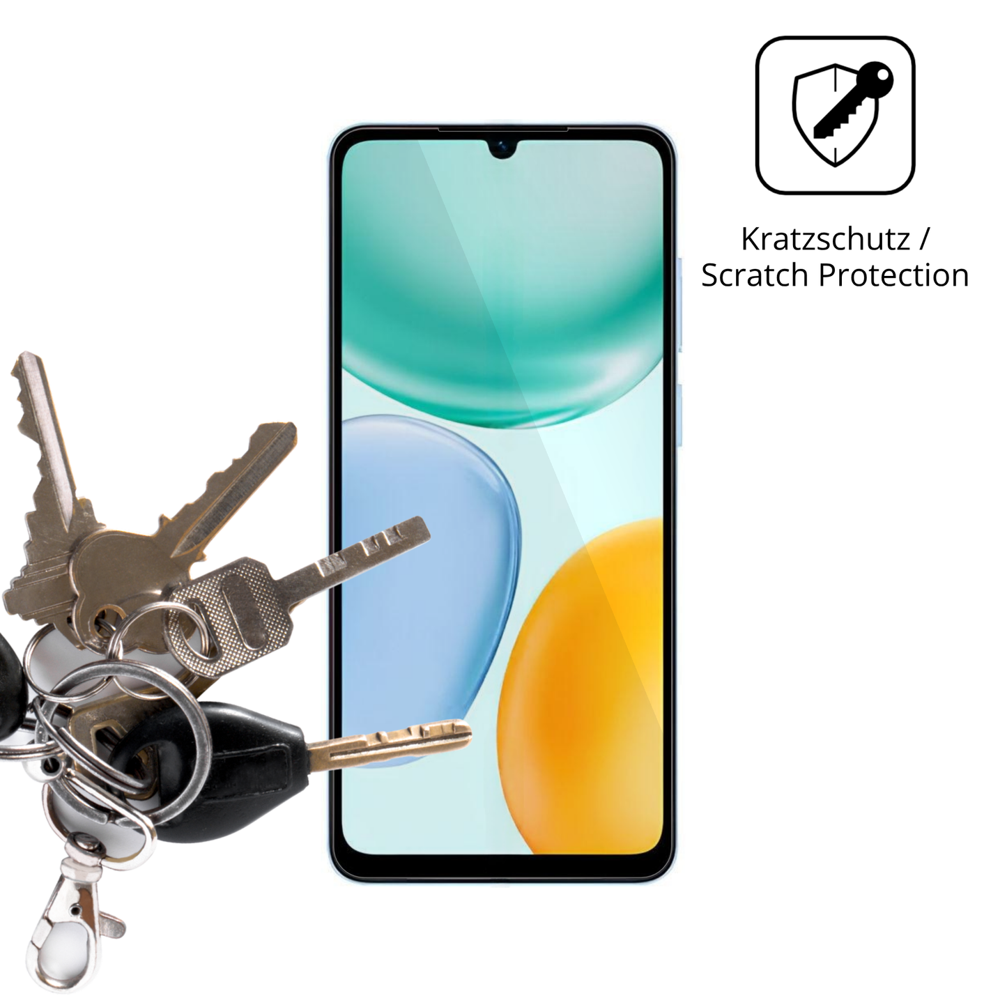 Schutz gegen Kratzer auf dem Honor X5d Plus Glas durch Schlüssel oder Ähnliches