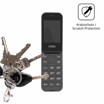 Schutz gegen Kratzer auf dem INOI 284 Flip 4G Glas durch Schlüssel oder Ähnliches