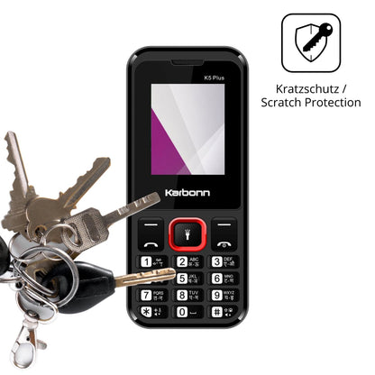 Schutz gegen Kratzer auf dem Karbonn K5 Plus Glas durch Schlüssel oder Ähnliches