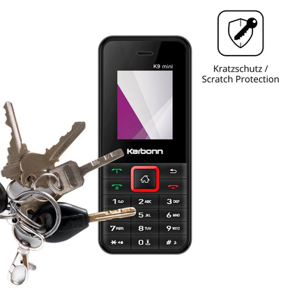 Schutz gegen Kratzer auf dem Karbonn K9 Mini Glas durch Schlüssel oder Ähnliches