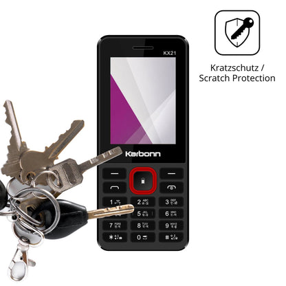 Schutz gegen Kratzer auf dem Karbonn KX21 Glas durch Schlüssel oder Ähnliches