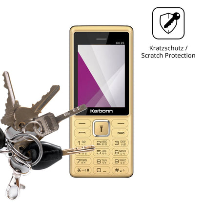 Schutz gegen Kratzer auf dem Karbonn KX25 Glas durch Schlüssel oder Ähnliches
