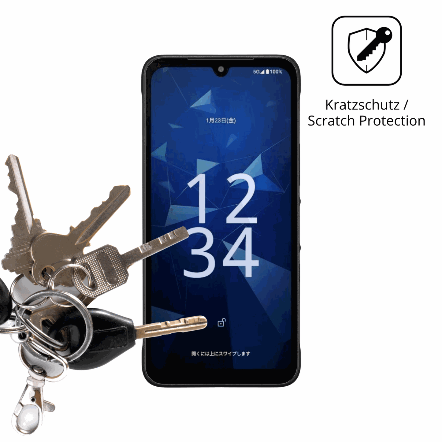 Schutz gegen Kratzer auf dem Kyocera Digno SX5 Glas durch Schl�ssel oder �hnliches
