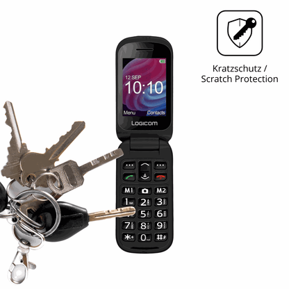 Schutz gegen Kratzer auf dem Logicom Fleep XL Glas durch Schlüssel oder Ähnliches