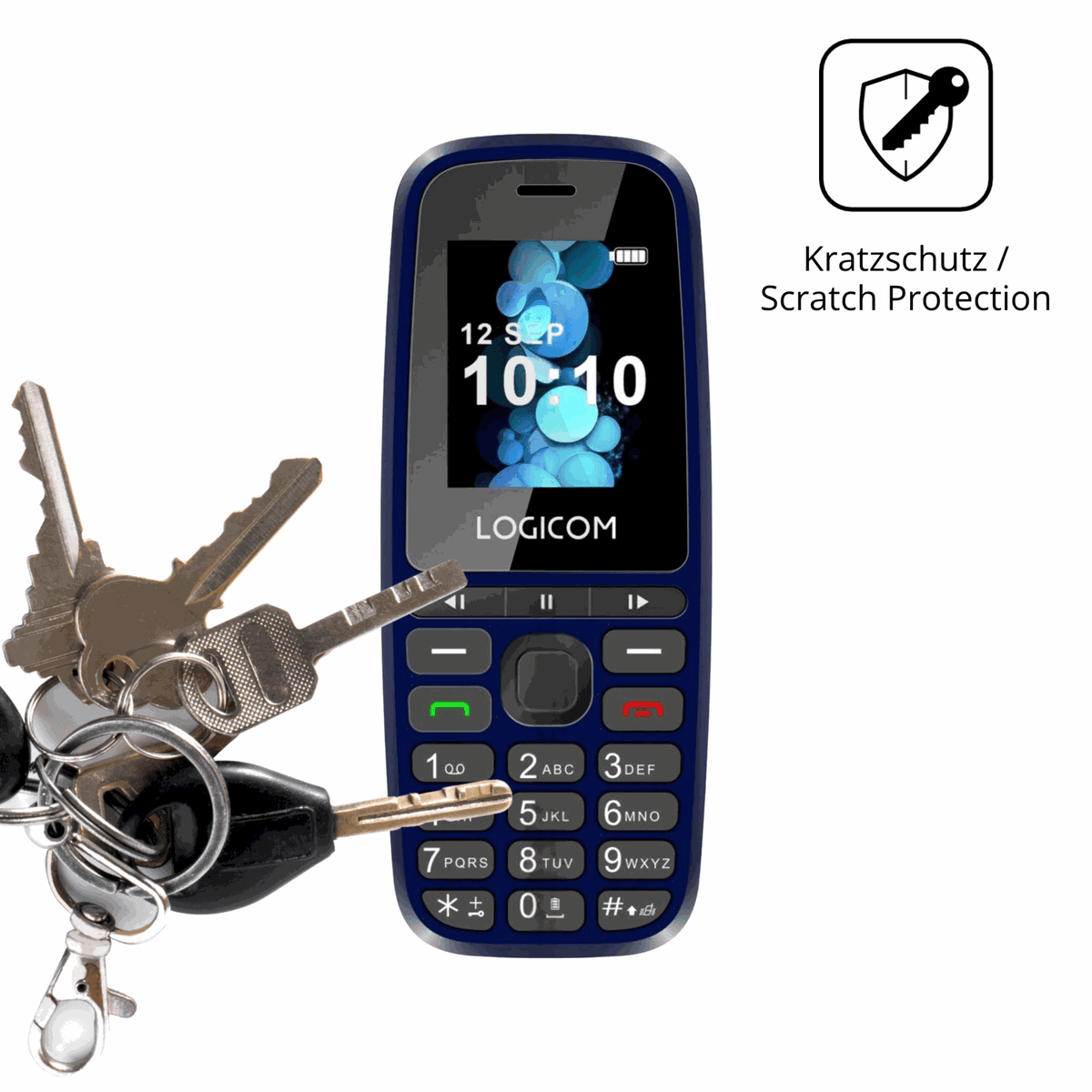 Schutz gegen Kratzer auf dem Logicom Posh 402 Glas durch Schlüssel oder Ähnliches